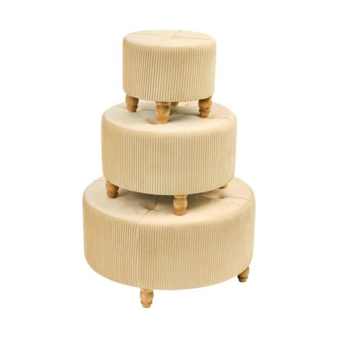 SET 3 POUF BEIGE 80X80X42